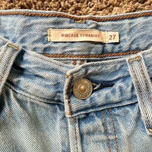 Light Wash High-Rise Straight Jeans